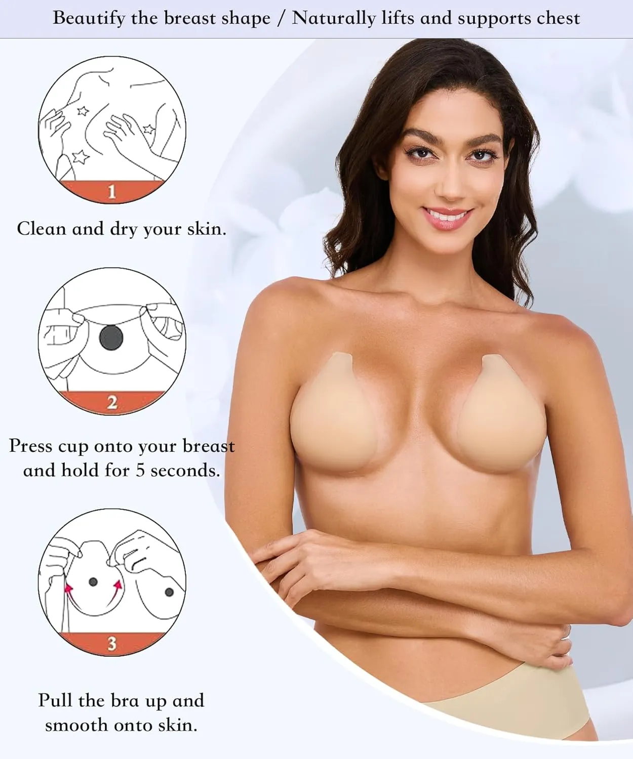2025 Added Lift Ultra-Thin Seamless Nipple Covers Push up Sticky Adhesive Bras Solid Silicone Pasties for Women