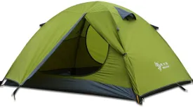 3-4 Season 2 3 Person Lightweight Backpacking Tent Windproof Camping Tent Awning Family Tent Two Doors Double Layer with Aluminum rods for Outdoor Camping Family Beach Hunting Hiking Travel