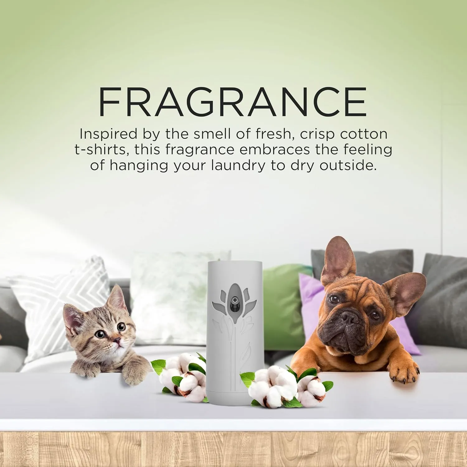 Air Wick Automatic Spray Starter Kit Fresh New Day Pet Fresh Cotton, Air Freshener, Essential Oils