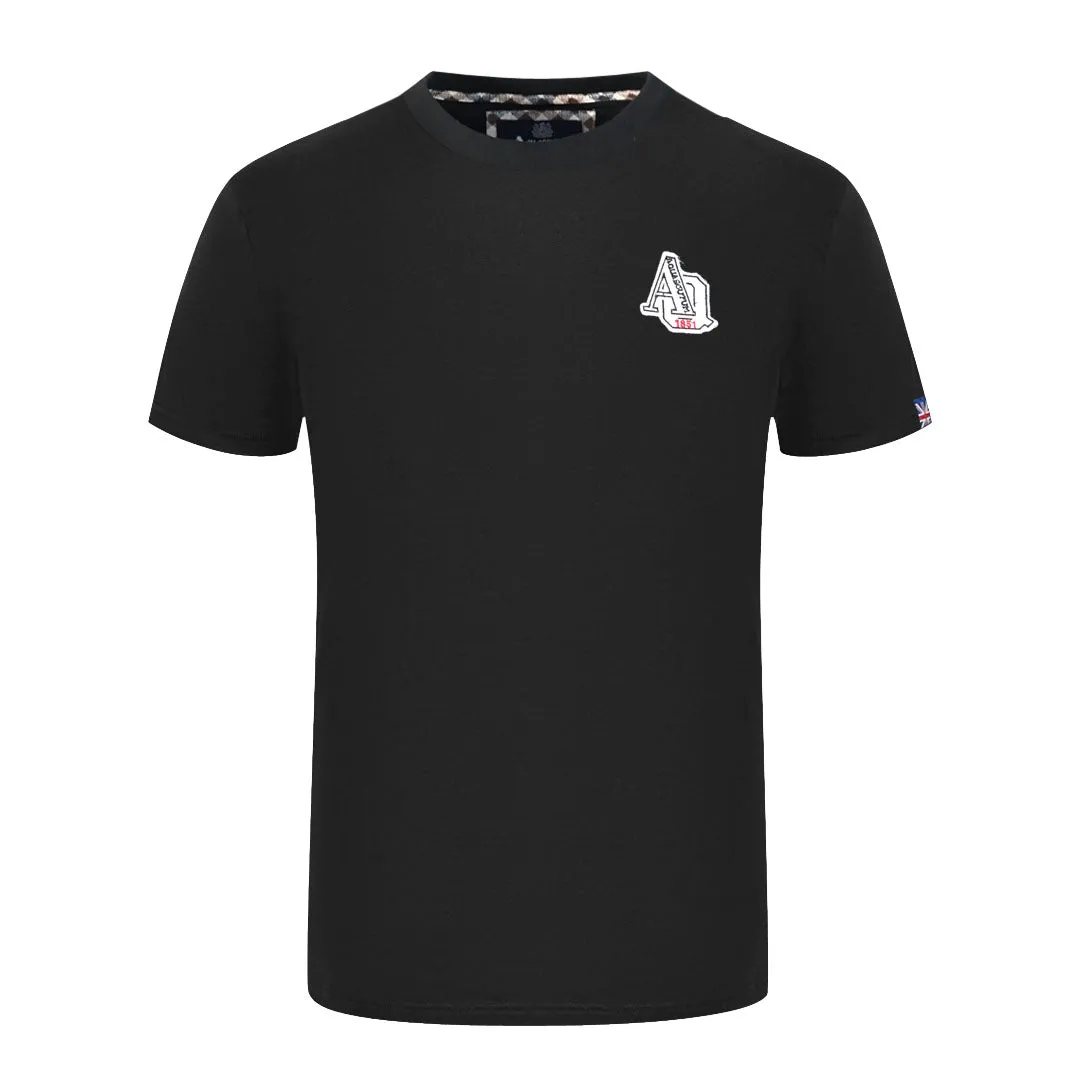 Aquascutum "1851 AQ" Logo Black T-Shirt