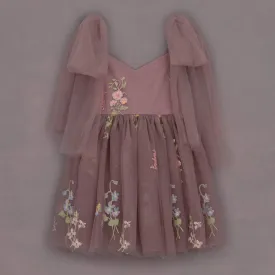 Baby Enchanted Angel Dress - Embroidered Heather