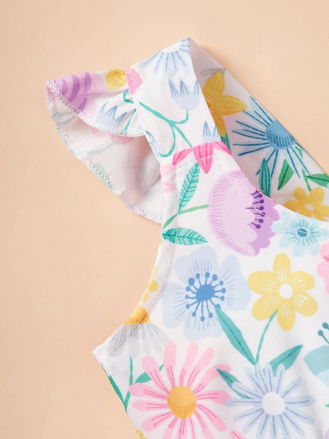 Baby Girls Tiered Dress Flutter Sleeve Twirly Unicorn Sundress Kids Cute Outfits Toddler Summer Dresses 2-8 Years Old