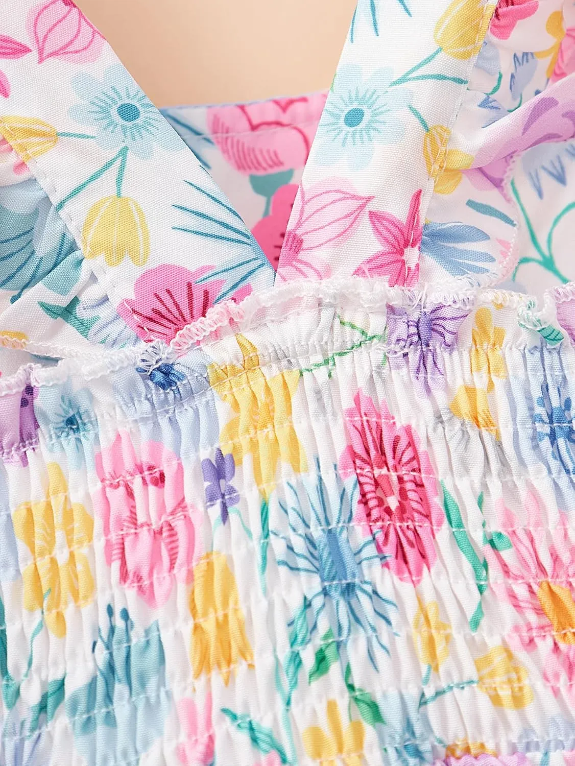 Baby Girls Tiered Dress Flutter Sleeve Twirly Unicorn Sundress Kids Cute Outfits Toddler Summer Dresses 2-8 Years Old