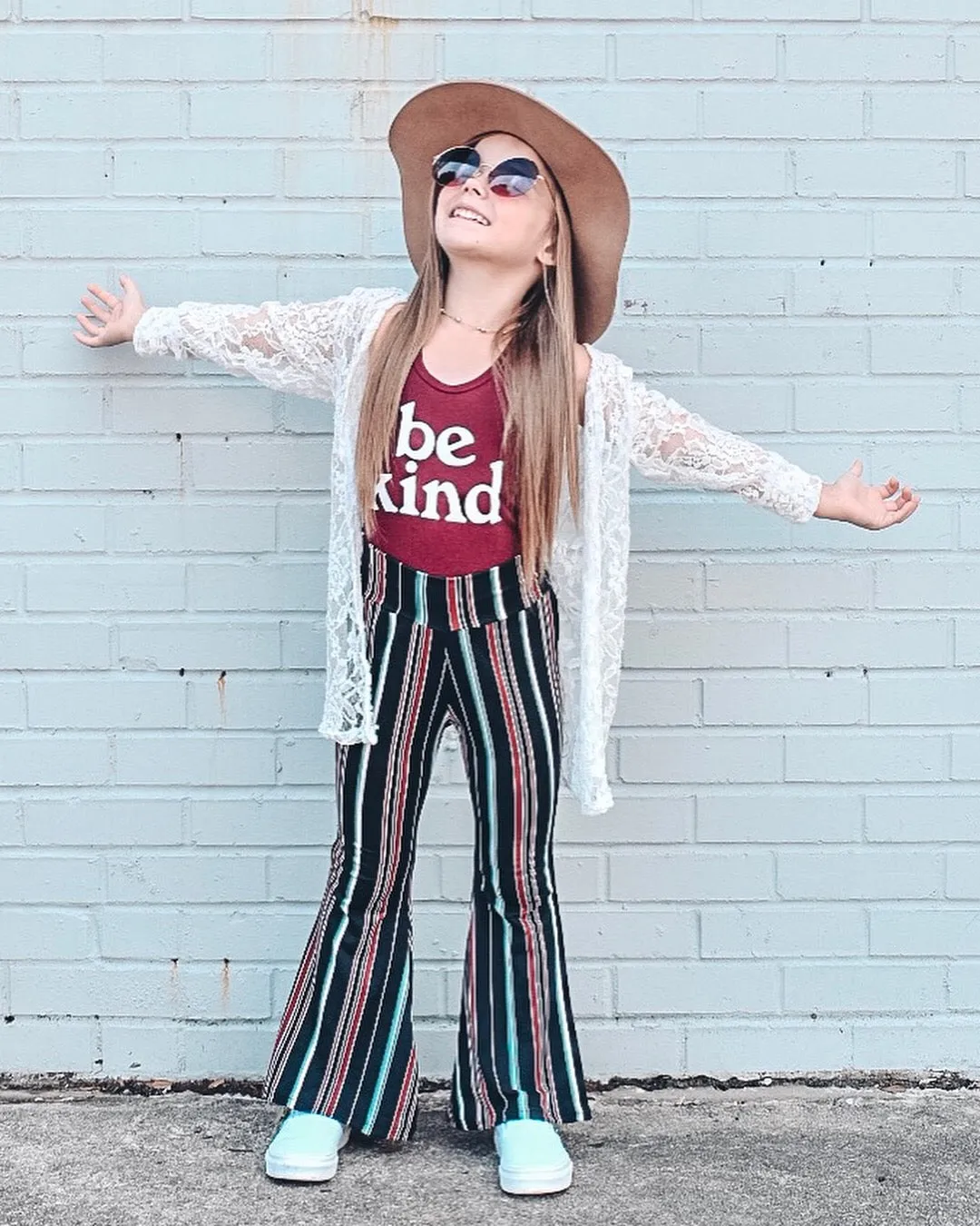 Blackberry Stripe Bell Bottoms