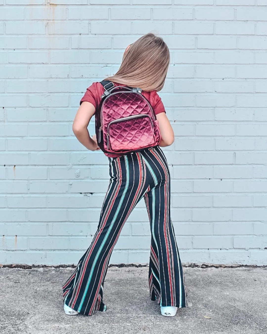 Blackberry Stripe Bell Bottoms