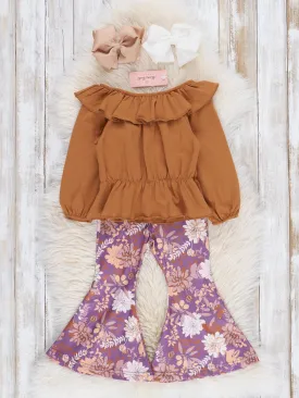 Camel Wildflowers Bell Bottoms Outfit
