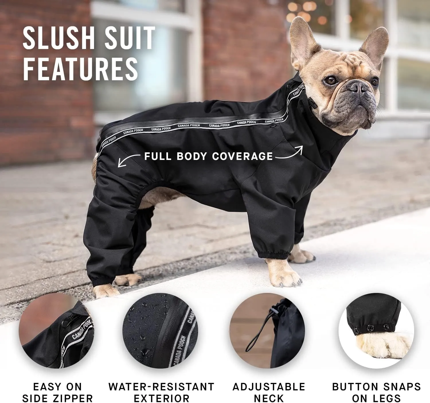 Canada Pooch Black Slush Suit for Dogs, X-Large/XX-Large