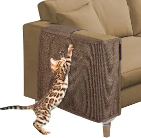Cat Scratch Sofa Protector, 27.5x19.8 Inch Couch Protector Pad with Natural Sisal, Non-Slip Couch Arm Shield for Cats, Durable Scratch Guard for Sofa Chair and Couch Dual-Side Design(Right Hand)