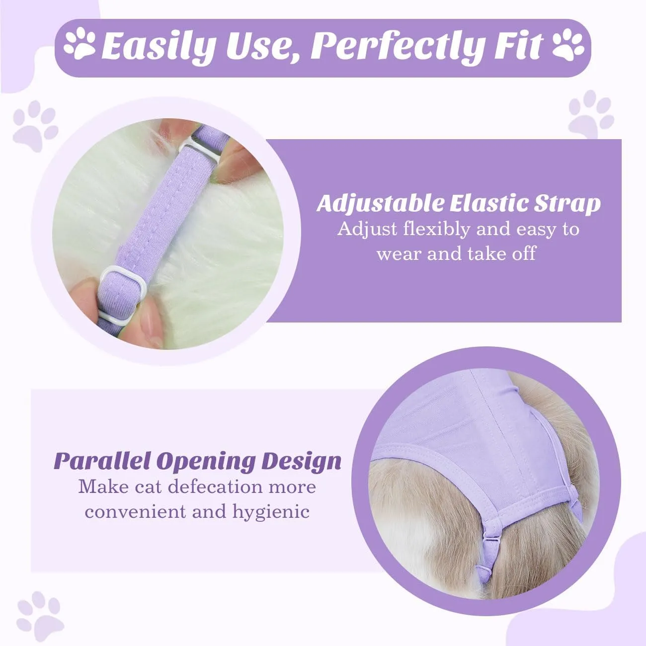 Cat Surgery Recovery Suit for Female Cat, Breathable Surgical Recovery Shirt for Abdominal Wound Skin Diseases After Surgery, Soft Fabric Kitten Onesie, E-Collar Alternative for Cat, Large