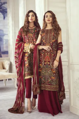 Chiffon Party Dress in Maroon Color #M0002
