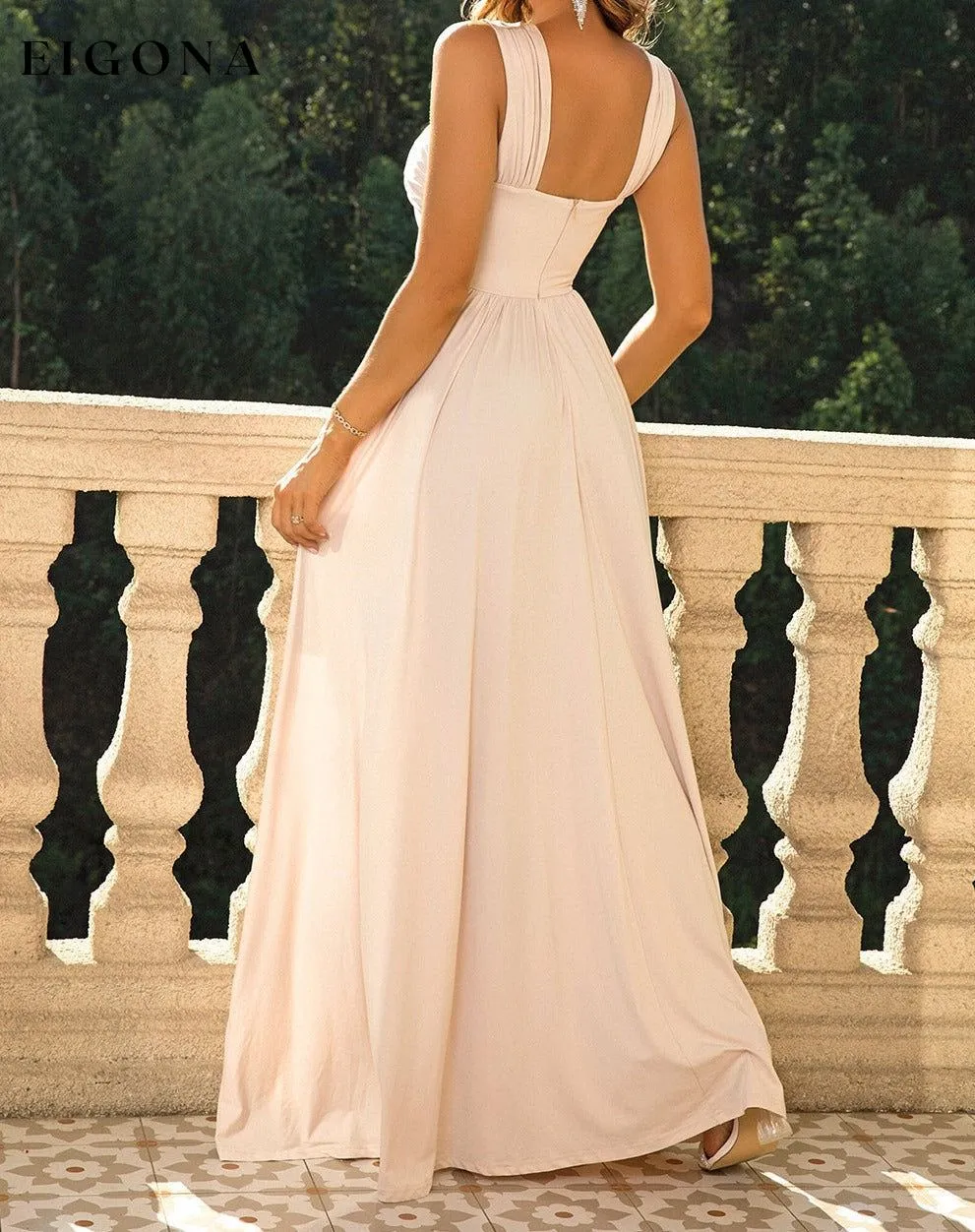 Crisscross Split Evening Maxi Dress