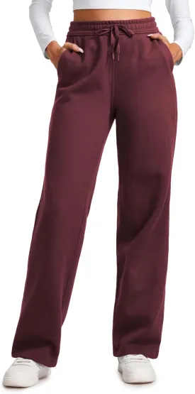 CRZ YOGA Cotton Fleece Lined Sweatpants Women 30" Straight Leg Casual Lounge Sweat Pants for Women