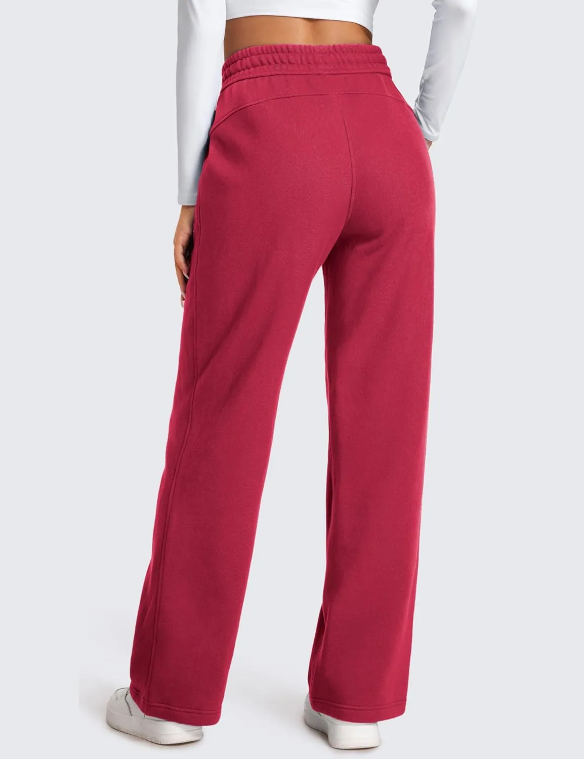 CRZ YOGA Cotton Fleece Lined Sweatpants Women 30" Straight Leg Casual Lounge Sweat Pants for Women