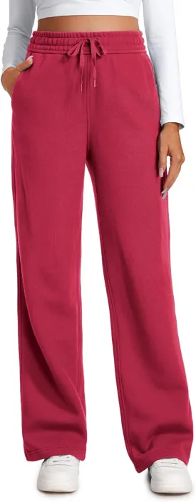 CRZ YOGA Cotton Fleece Lined Sweatpants Women 30" Straight Leg Casual Lounge Sweat Pants for Women