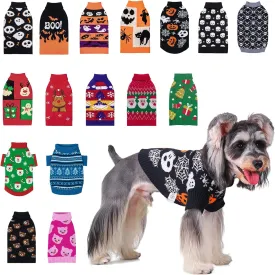 CuteBone Skull Dog Sweater Black Dog Sweater with Leash Hole Puppy Clothes for Medium Dogs Cozy Sweatshirts Puppy Sweater for Chihuahua Yorkie Teacup DS100M