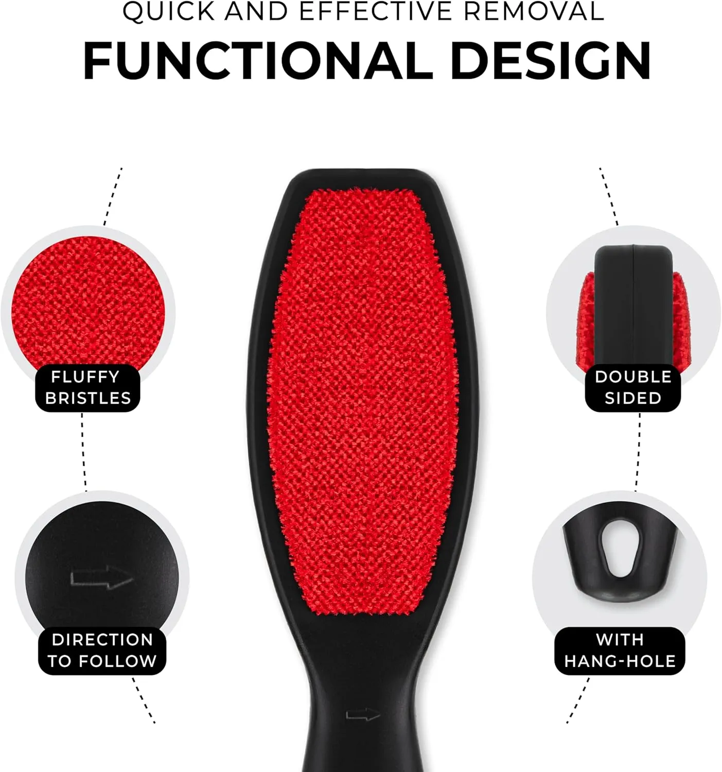 DecorRack (2 Pack) Double-Sided Lint Brushes, Pet Hair Remover Brush for Clothes and Furniture, Remove Cat and Dog Fur from Fabric Carpet and Clothing, Lint Removal Brush, Portable, Reusable (2 Pack)