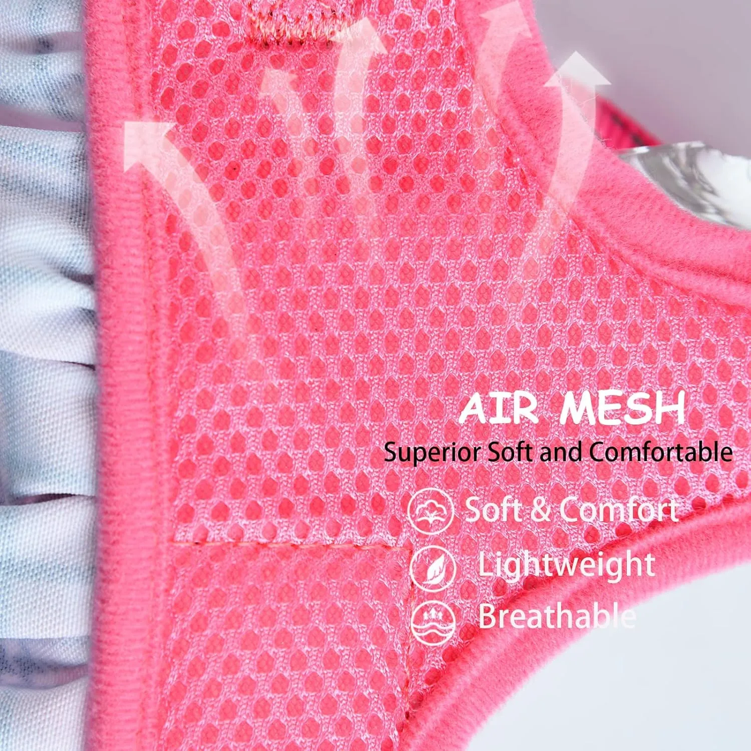 Dog Harness and Leash Set, Dog Gauzy Dress Vest Harness, Breathable Adjustable No Pull Dog Harnesses for Small Medium Dogs Outdoor Walking Pet Supplies (Pink with Leash, Small Chest 11.8-14.5in)