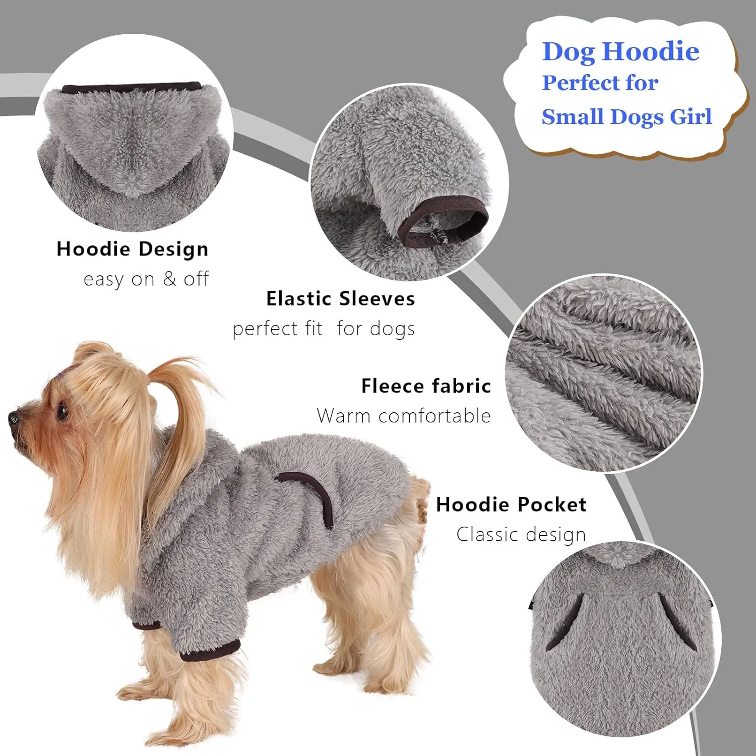 Dog Hoodie Dog Sweater Dog Winter Clothes for Small Dogs Boy Girl Pet Hoodies for Dogs Cold Weather Dog Coats Fall Dog Sweatshirt for Chihuahua Yorkie Cat Sweater Dog Costumes
