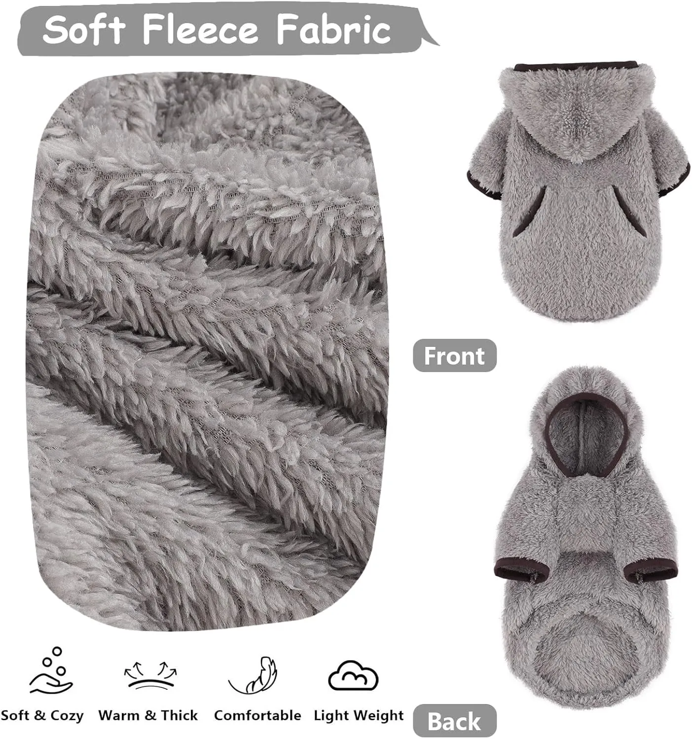Dog Hoodie Dog Sweater Dog Winter Clothes for Small Dogs Boy Girl Pet Hoodies for Dogs Cold Weather Dog Coats Fall Dog Sweatshirt for Chihuahua Yorkie Cat Sweater Dog Costumes