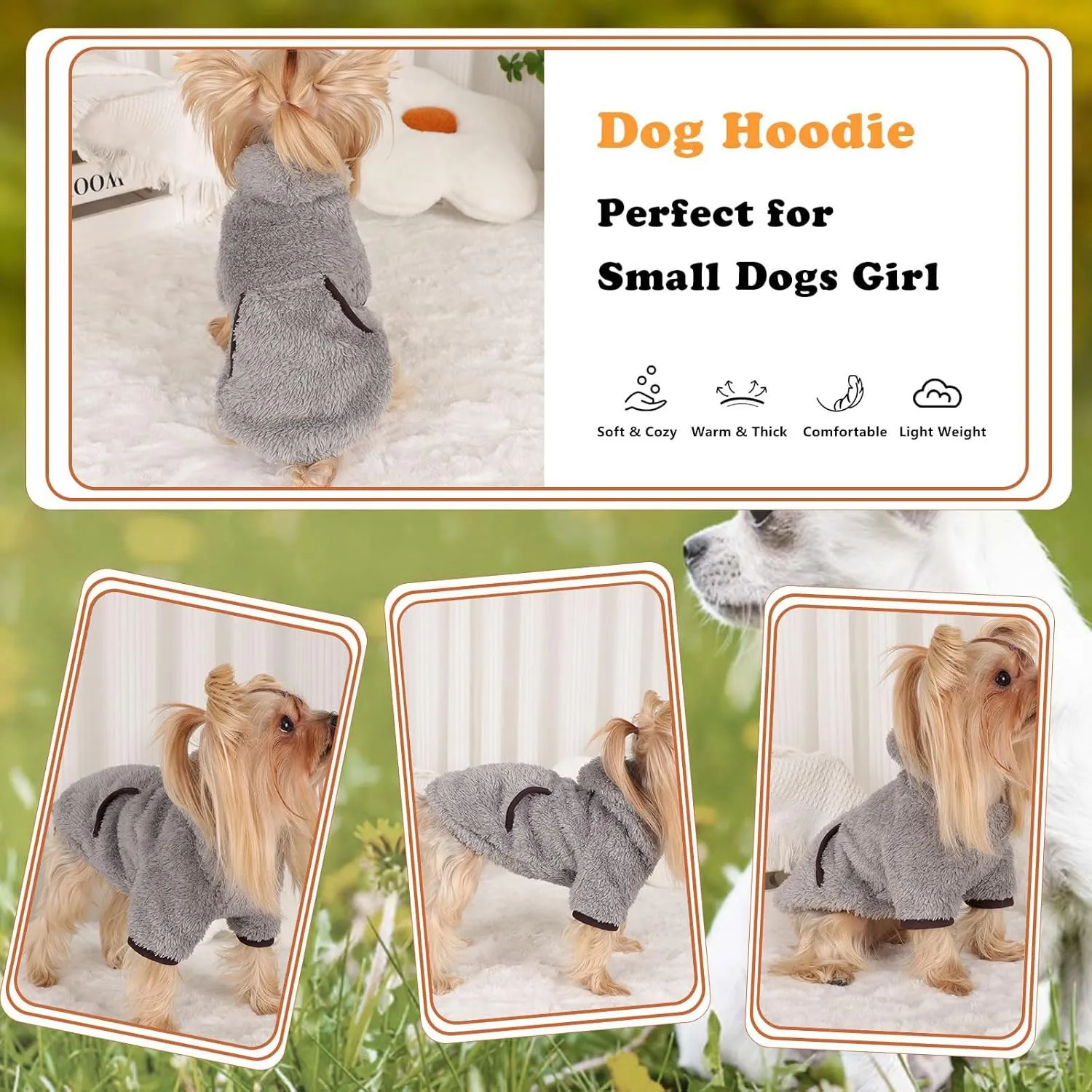 Dog Hoodie Dog Sweater Dog Winter Clothes for Small Dogs Boy Girl Pet Hoodies for Dogs Cold Weather Dog Coats Fall Dog Sweatshirt for Chihuahua Yorkie Cat Sweater Dog Costumes