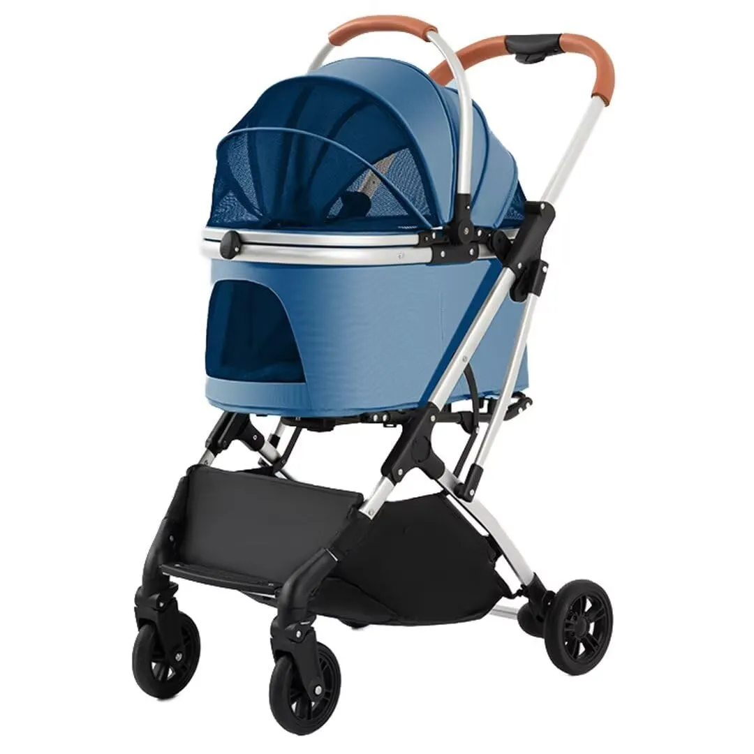 Dog Pram Dog Pushchair,High-View pet Stroller for go Out,Foldable Aluminum Alloy Frame,Detachable Carrier Cabin Bag,4 Wheels pet pram Trolley for Dogs and Cats,Shock Absorber Swivel Front Wh