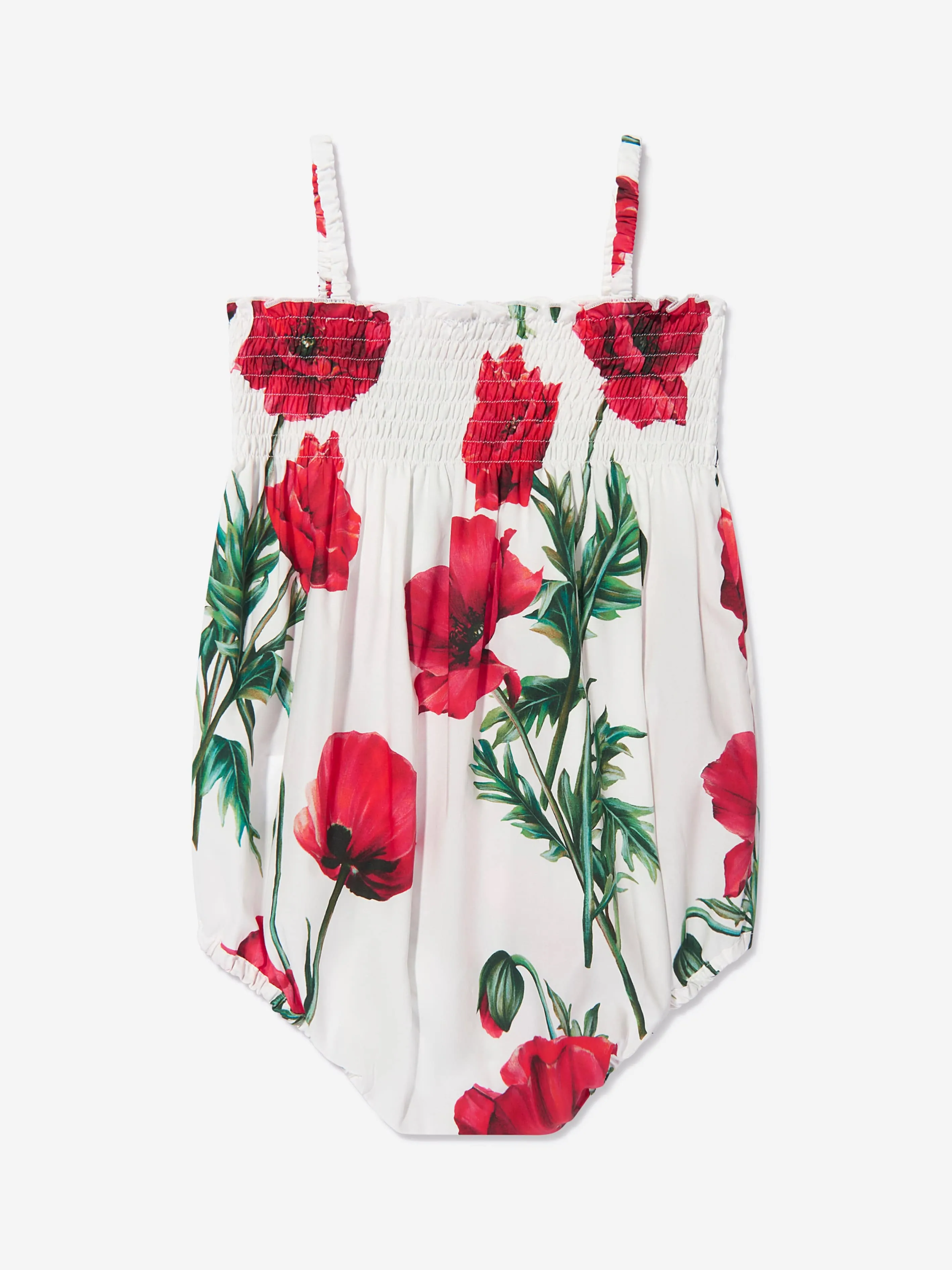 Dolce & Gabbana Baby Girls Poppy Print Romper in White