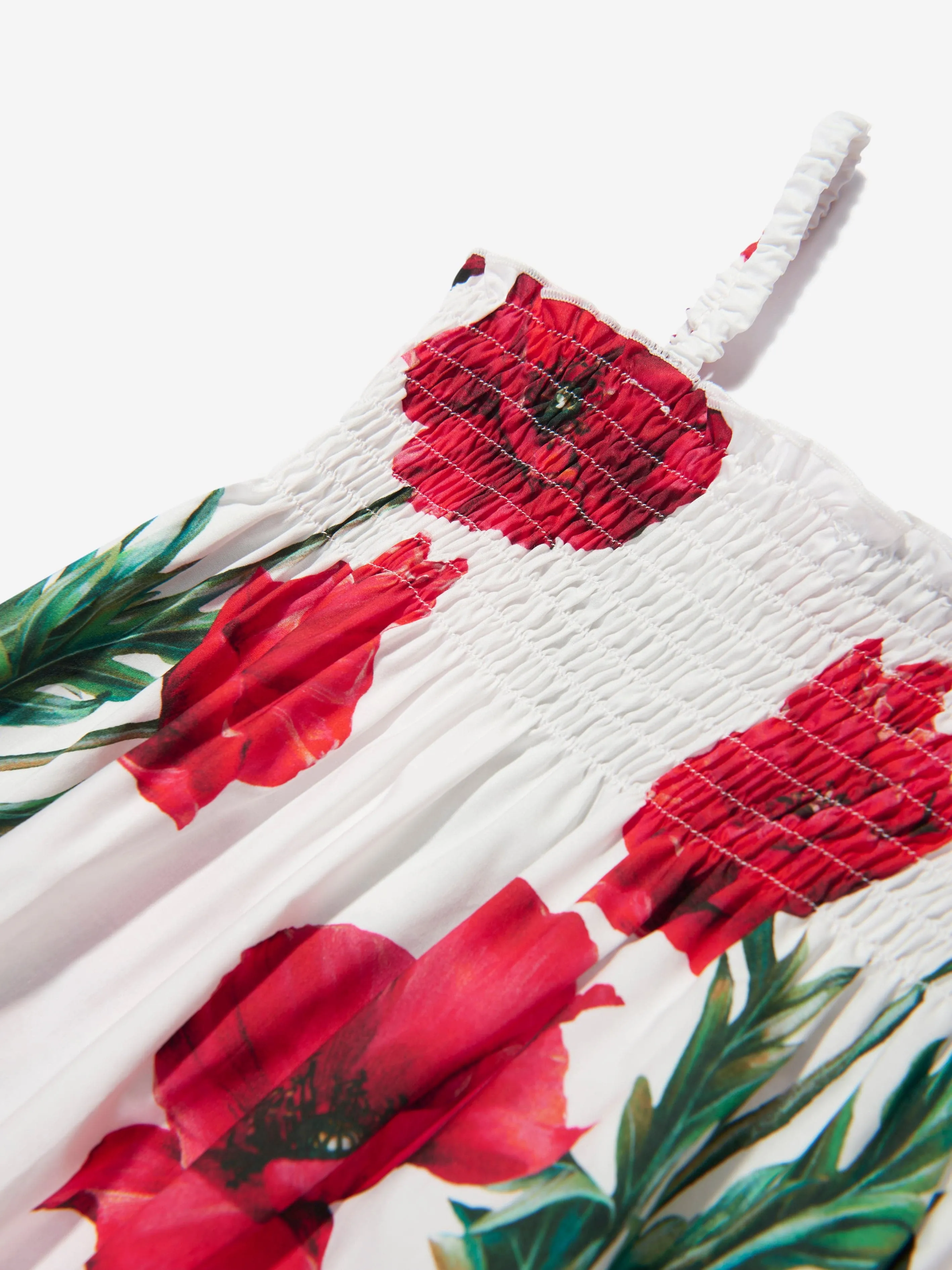 Dolce & Gabbana Baby Girls Poppy Print Romper in White