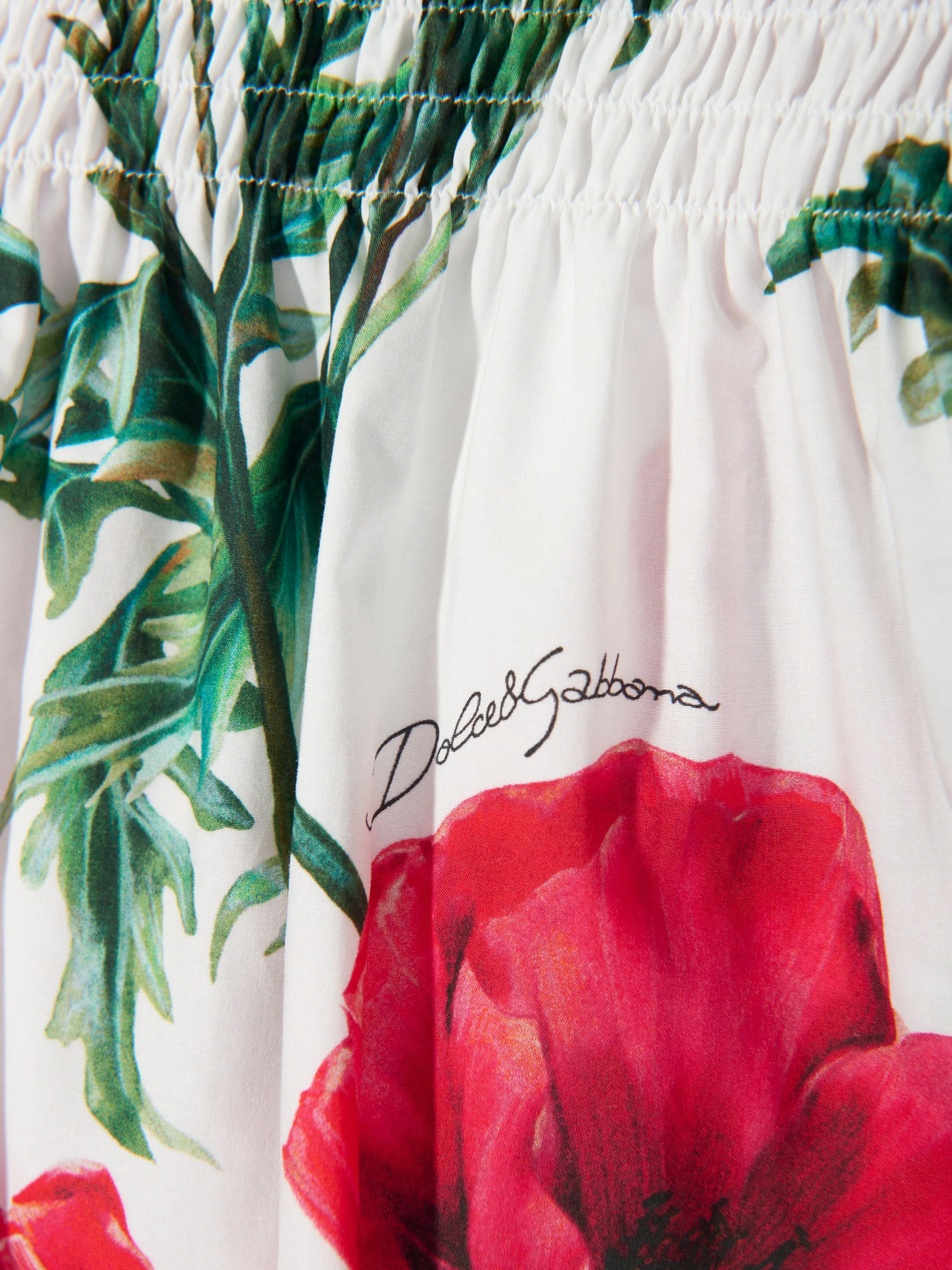 Dolce & Gabbana Baby Girls Poppy Print Romper in White