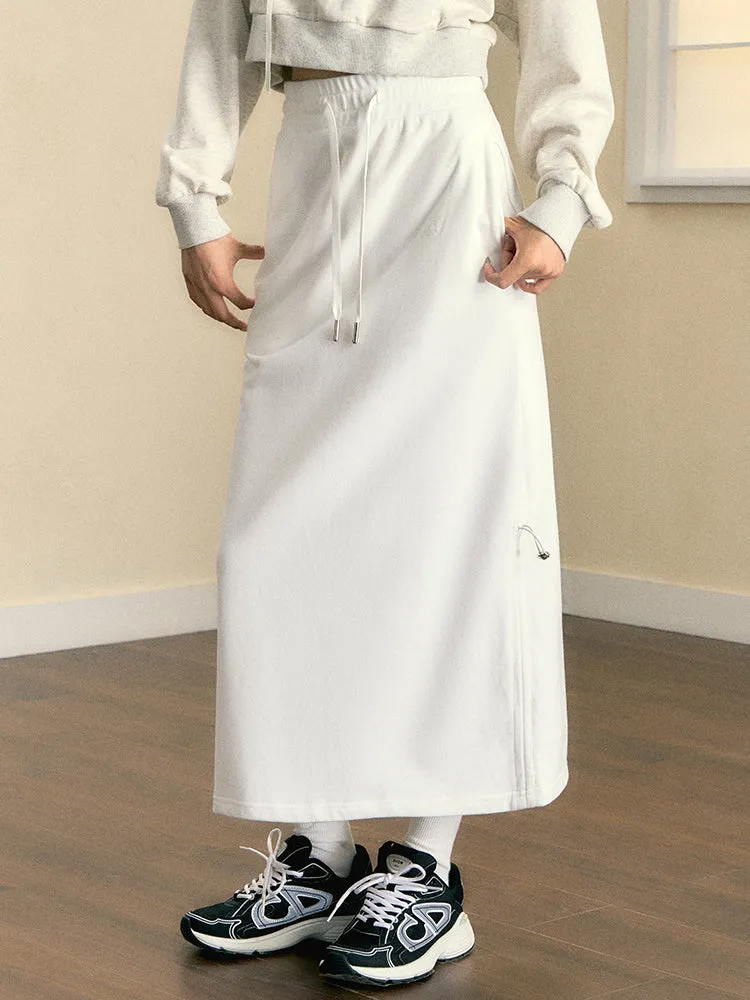 Drawstring Casual Hip Skirt & Long Skirt