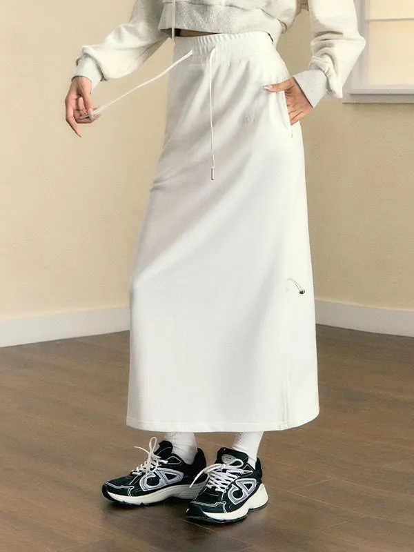 Drawstring Casual Hip Skirt & Long Skirt