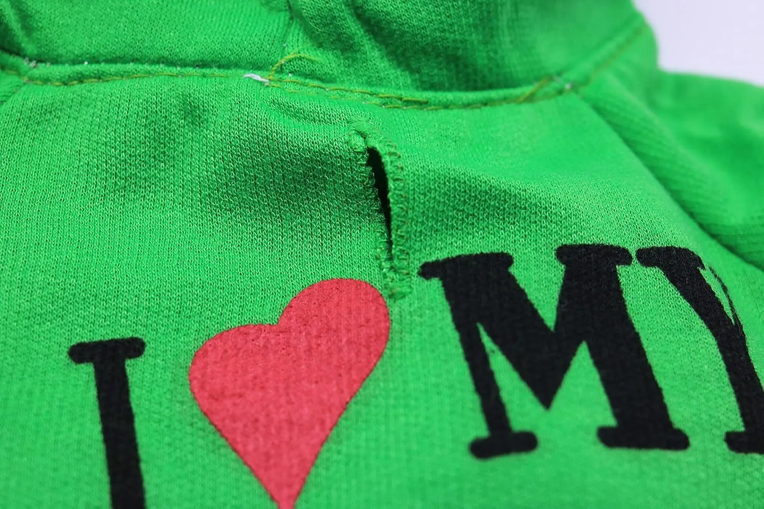 DroolingDog Dog T-Shirts Green I Love My Mom Shirts Puppy Apparel for Small Dogs XS Green