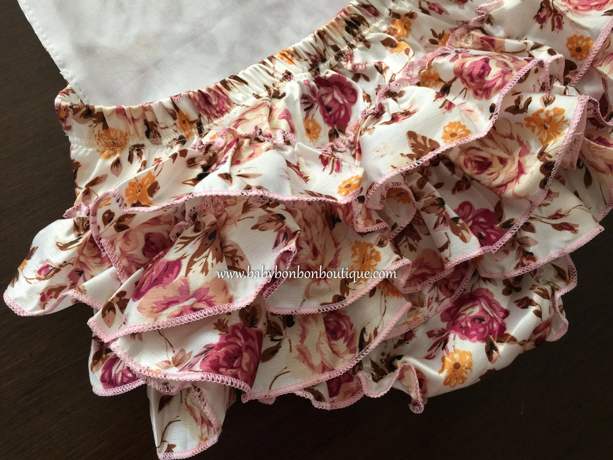 Dusty Pink Floral Ruffled Romper