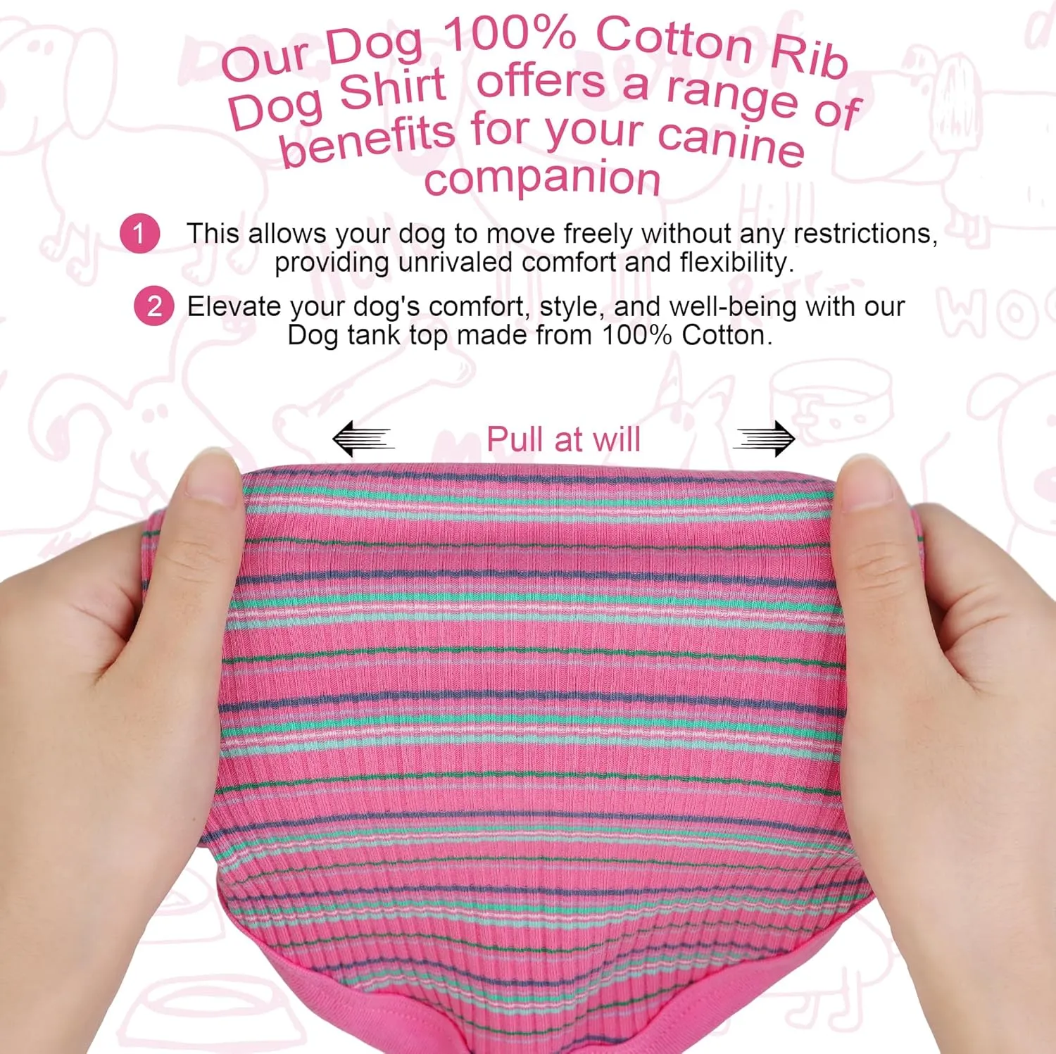 Elevate Your Pet's Comfort and Fashion: Premium 100% Cotton Rib Dog Shirt Vest for Small Breeds Like Chihuahuas, Yorkies, and Puppies .Year-Round Style with Tank-Style Puppy Attire Pink X-Small