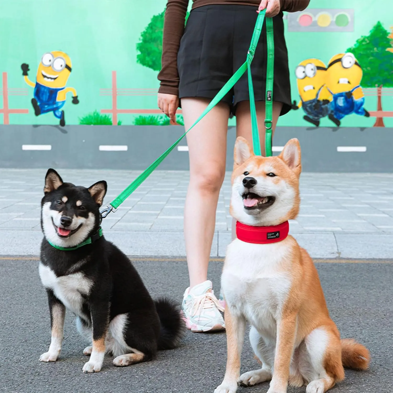 EXCELLENT ELITE SPANKER Reflective Dual Leash - 5FT Double Dog Leash with Padded Handle for Two Dogs Walking & Training (Blue)