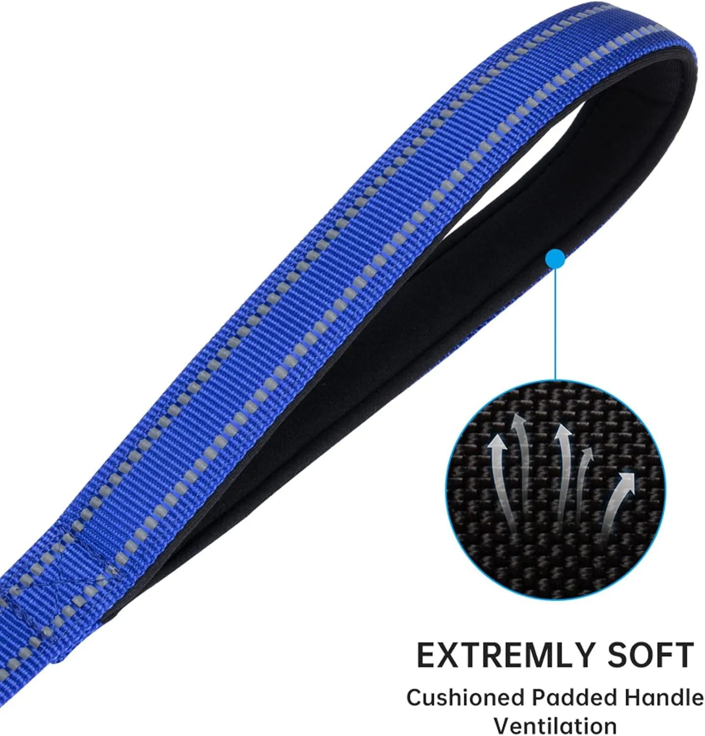 EXCELLENT ELITE SPANKER Reflective Dual Leash - 5FT Double Dog Leash with Padded Handle for Two Dogs Walking & Training (Blue)