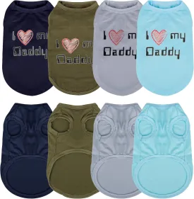 Expressive Pet Vest: 4PCS Sleeveless Dog Shirt with 'I Love My Daddy' Slogan, Ideal for Chihuahuas, Poodles, Yorkies, and More - Adorable Design, Ultimate Comfort, Easy Maintenance! Large