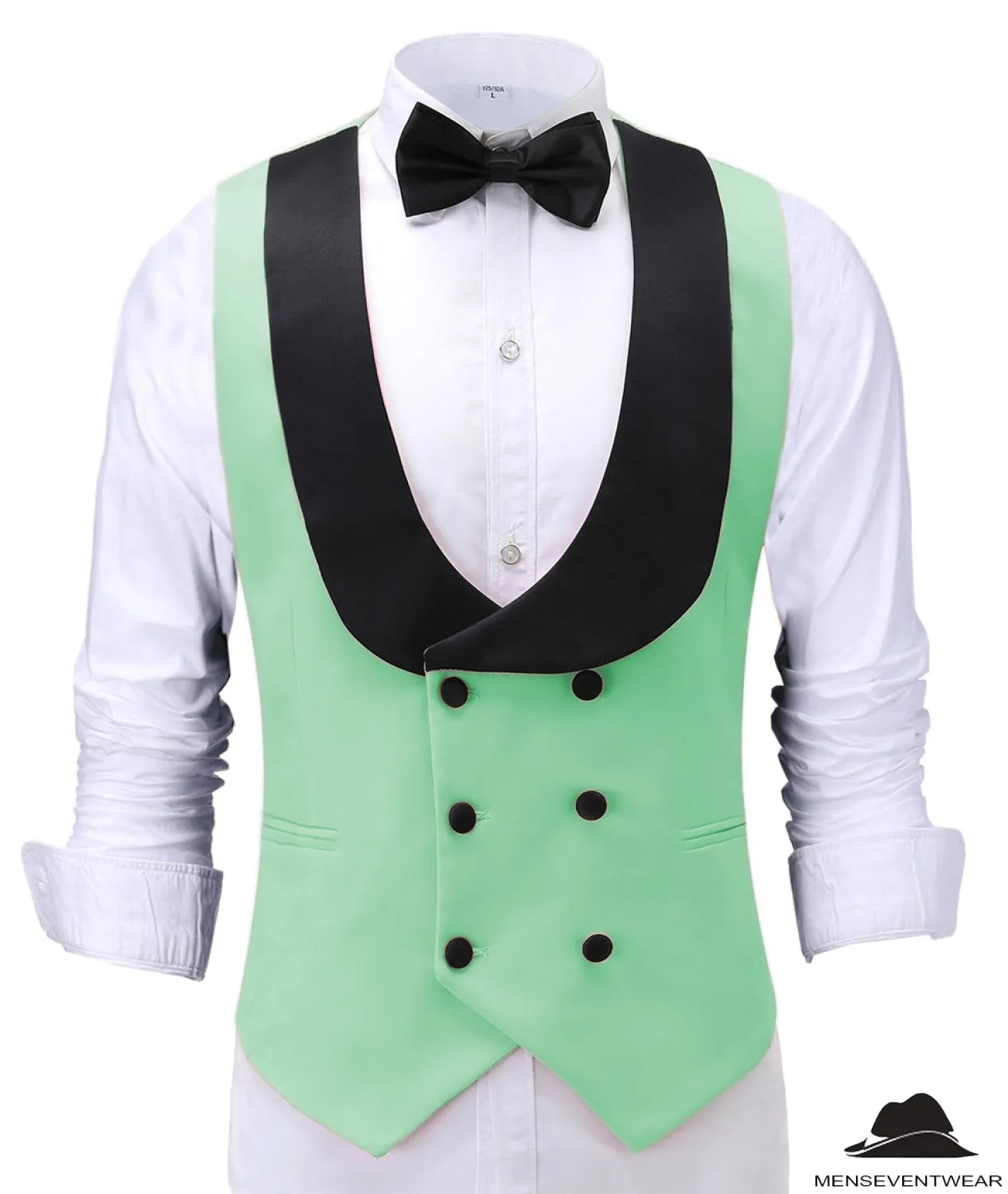 Fashion Men's Suit Vest Regular Fit Shawl Lapel Waistcoat For Wedding
