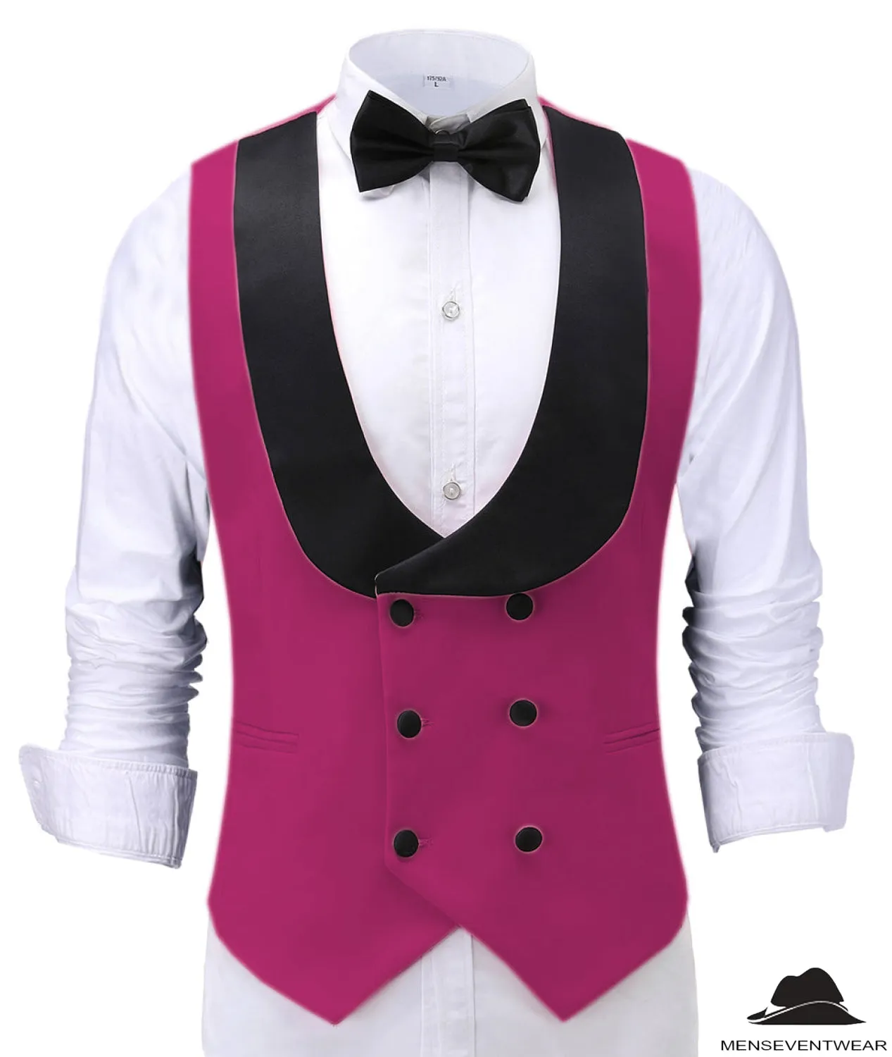 Fashion Men's Suit Vest Regular Fit Shawl Lapel Waistcoat For Wedding