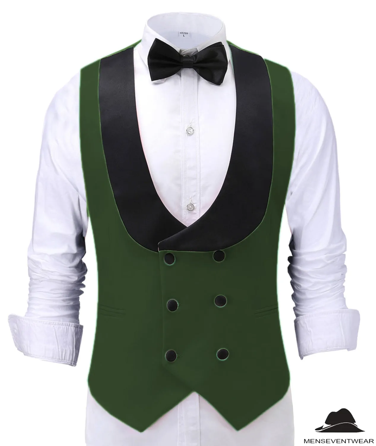 Fashion Men's Suit Vest Regular Fit Shawl Lapel Waistcoat For Wedding
