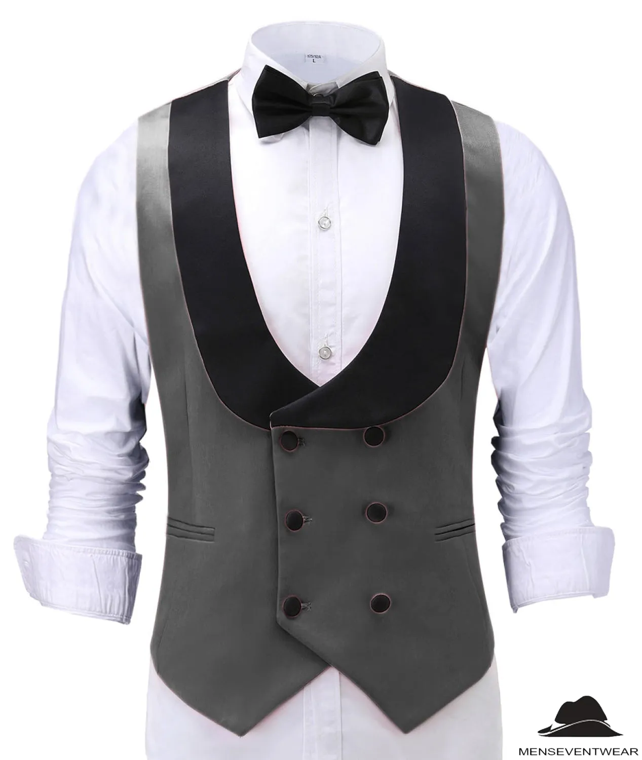 Fashion Men's Suit Vest Regular Fit Shawl Lapel Waistcoat For Wedding