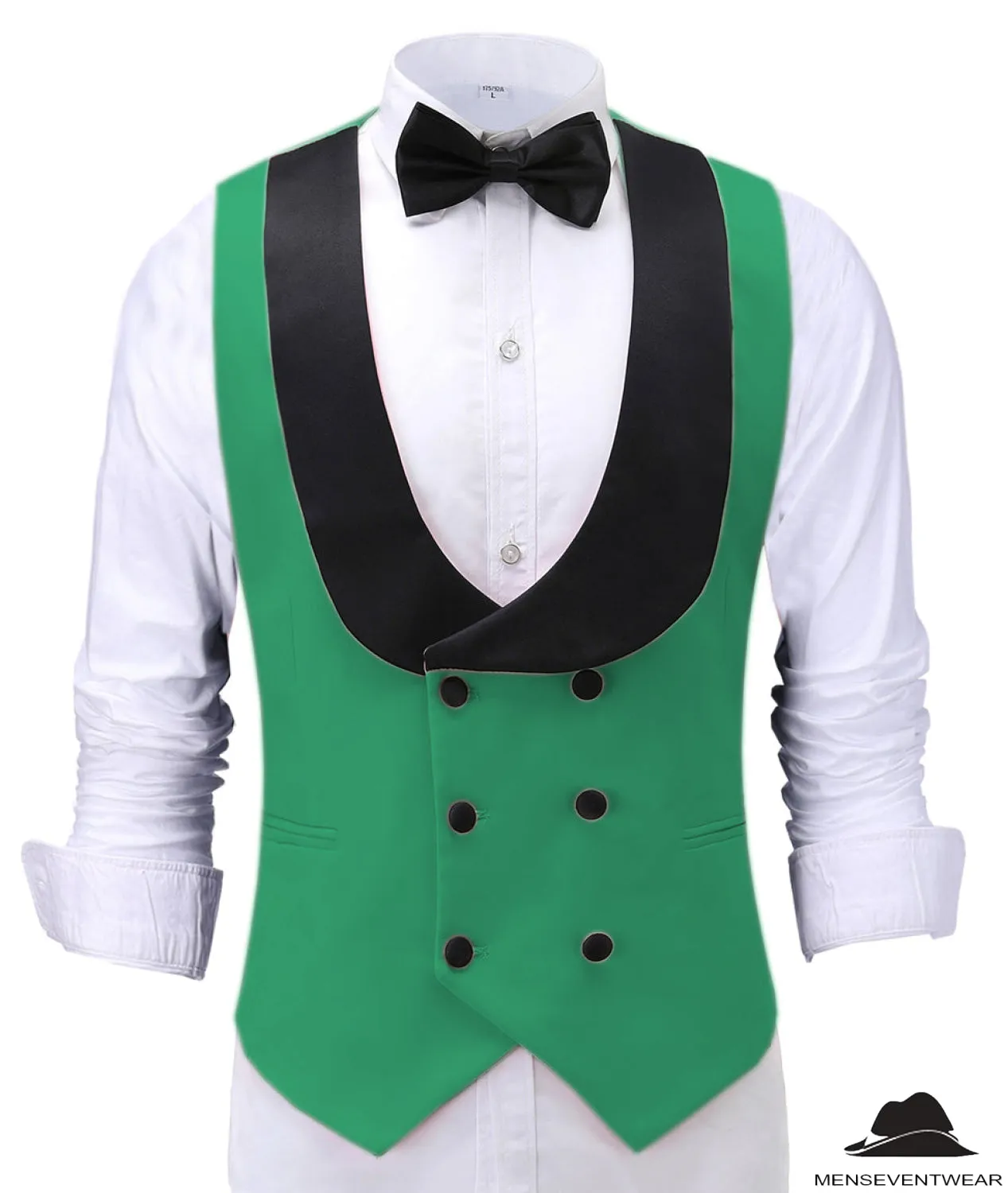 Fashion Men's Suit Vest Regular Fit Shawl Lapel Waistcoat For Wedding
