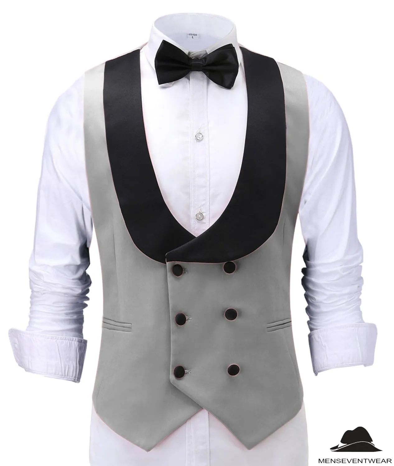 Fashion Men's Suit Vest Regular Fit Shawl Lapel Waistcoat For Wedding