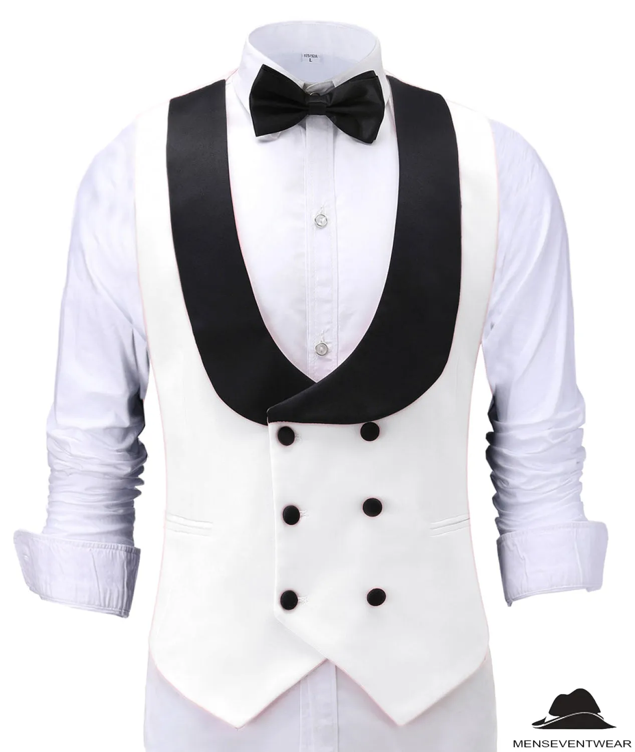 Fashion Men's Suit Vest Regular Fit Shawl Lapel Waistcoat For Wedding