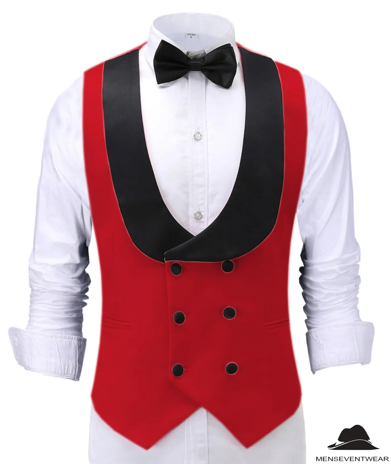Fashion Men's Suit Vest Regular Fit Shawl Lapel Waistcoat For Wedding