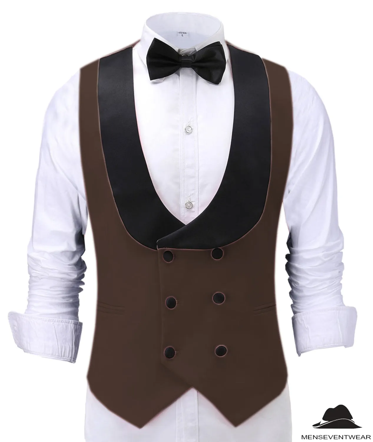 Fashion Men's Suit Vest Regular Fit Shawl Lapel Waistcoat For Wedding