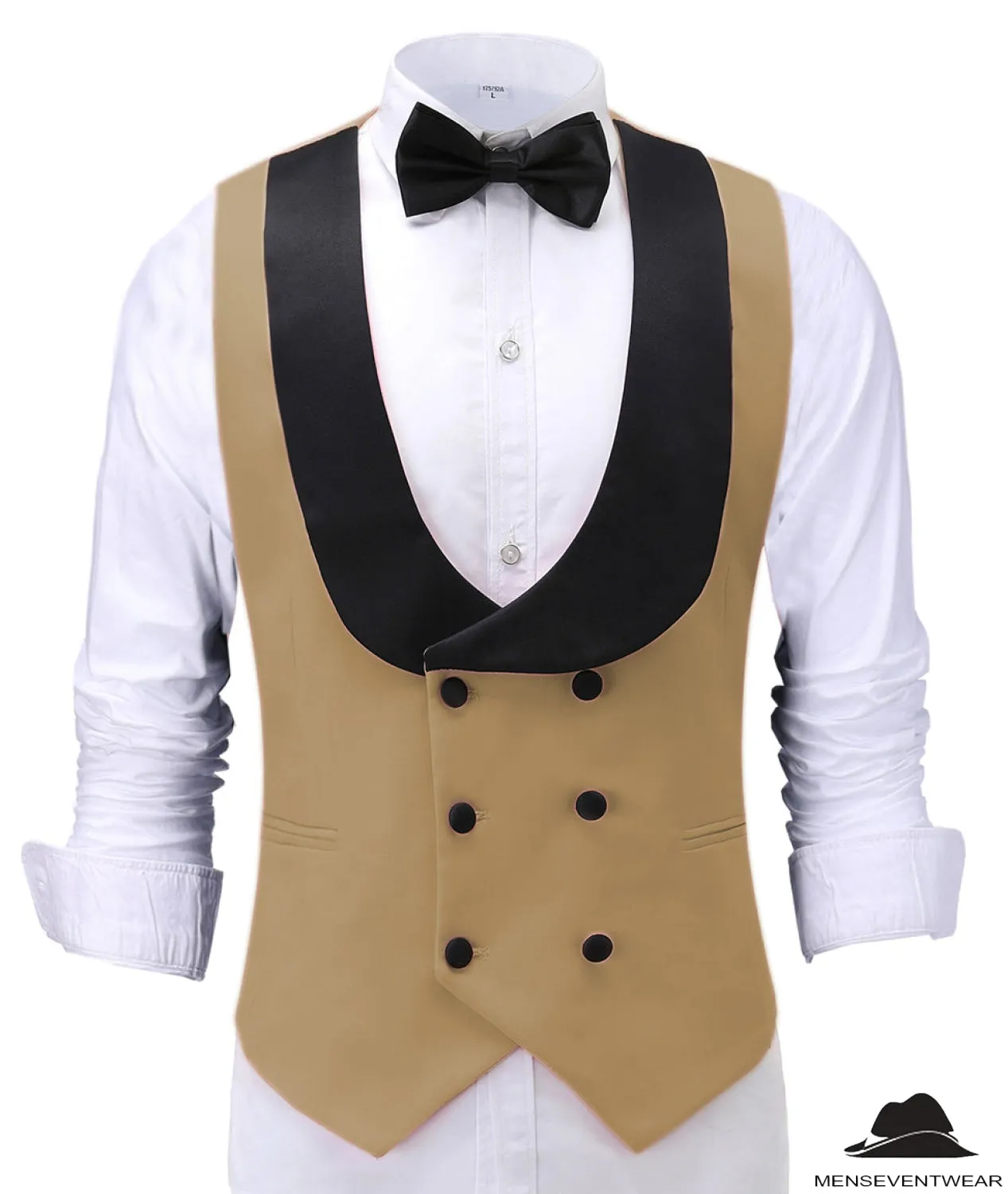 Fashion Men's Suit Vest Regular Fit Shawl Lapel Waistcoat For Wedding