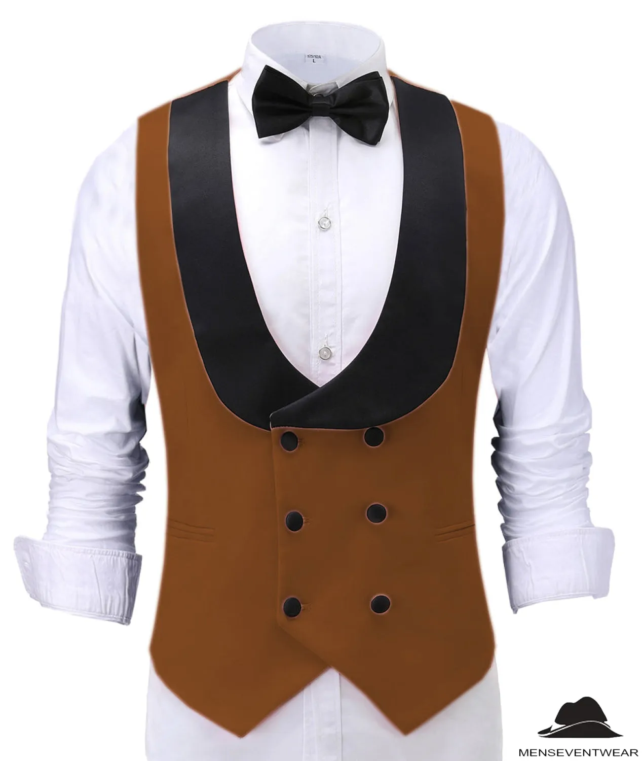 Fashion Men's Suit Vest Regular Fit Shawl Lapel Waistcoat For Wedding