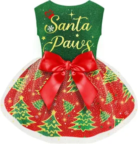 Funny Puppy Dress with Bow - Dog Dresses & Costumes for Small & Large Dogs - Pumpkin Witch Bat Pet Costume for Halloween & Christmas