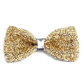Gold Sparkling Crystal Men's Bow Tie