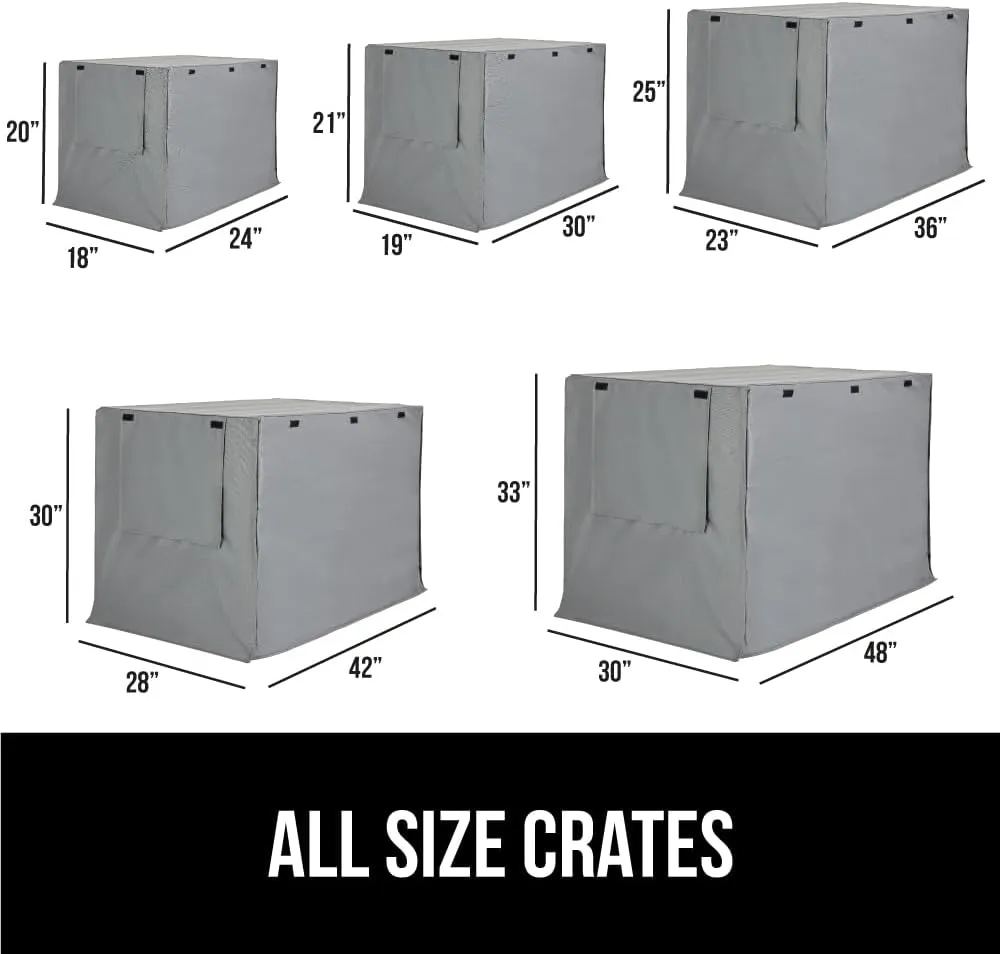 GORILLA GRIP Dog Crate Covers Compatible with Amazon Basics Dog Crates, All Sides Open, Privacy Cover Fits 24" Wire Kennel, Breathable Mesh Windows, Light Reducing Puppy Training Cage Topper, Gray